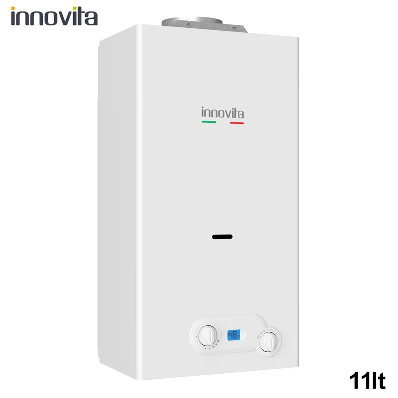 INNOVATE PRIMO ECO 11 ic D - Chauffe-eau instantané au méthane à faible émission de NOx, 11 L, chambre ouverte - allumage par ionisation