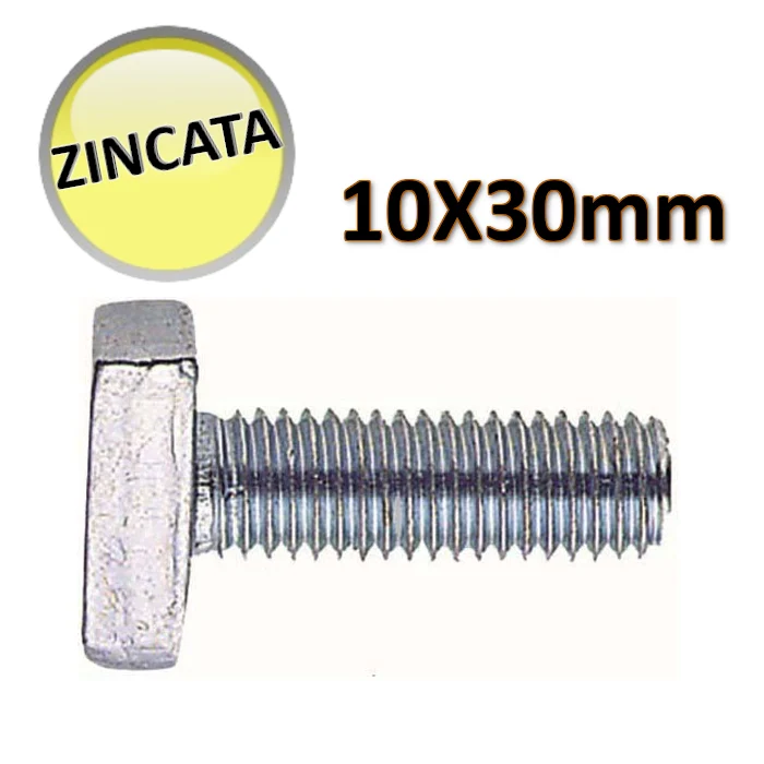 Vis à tête marteau galvanisée OTER M10x30 mm - Lot de 10 - Profils combinés