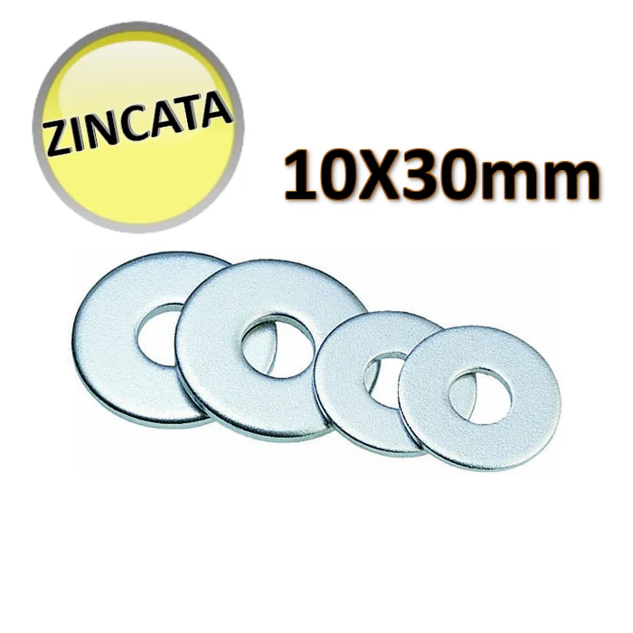 Rondelles galvanisées OTER M10x30x2,5 mm - Lot de 10