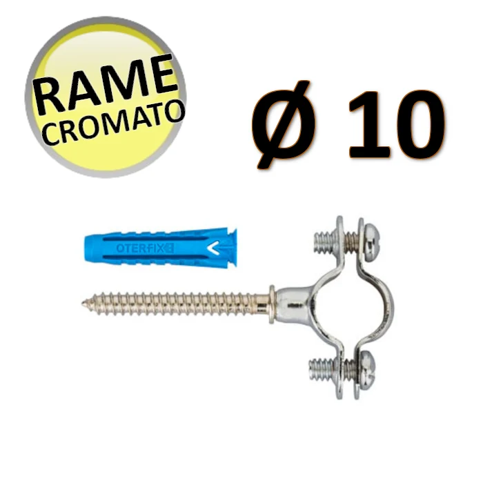 Collier et goupille en cuivre chromé avec bouchon Ø 10 - 10 pièces - Oter