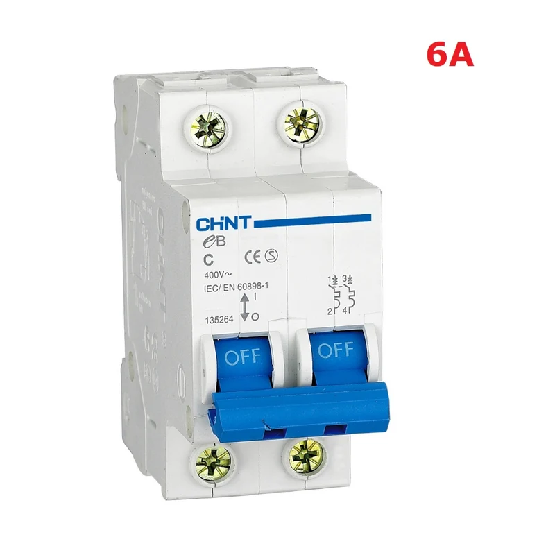 Disjoncteur 6 A eB C6 2P 4,5 kA