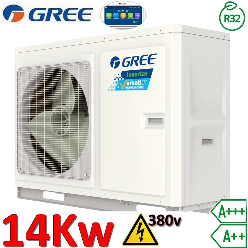 Pompe à chaleur air-eau monobloc Gree Versati IV - R32 14,0 kW triphasé 380 V