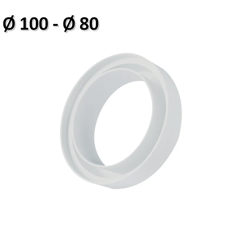 Réducteur Ø 100 x Ø 80 mm pour conduit d'air en plastique de hotte de cuisine VMC