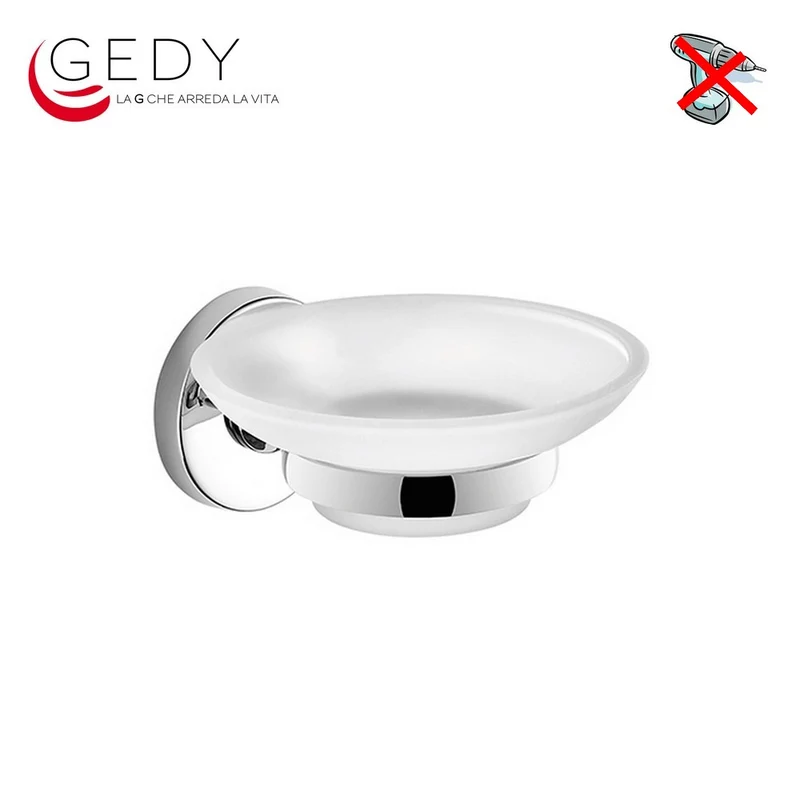 PORTE-SAVON EN ACIER ET VERRE SATINÉ - FELCE GEDY FE11