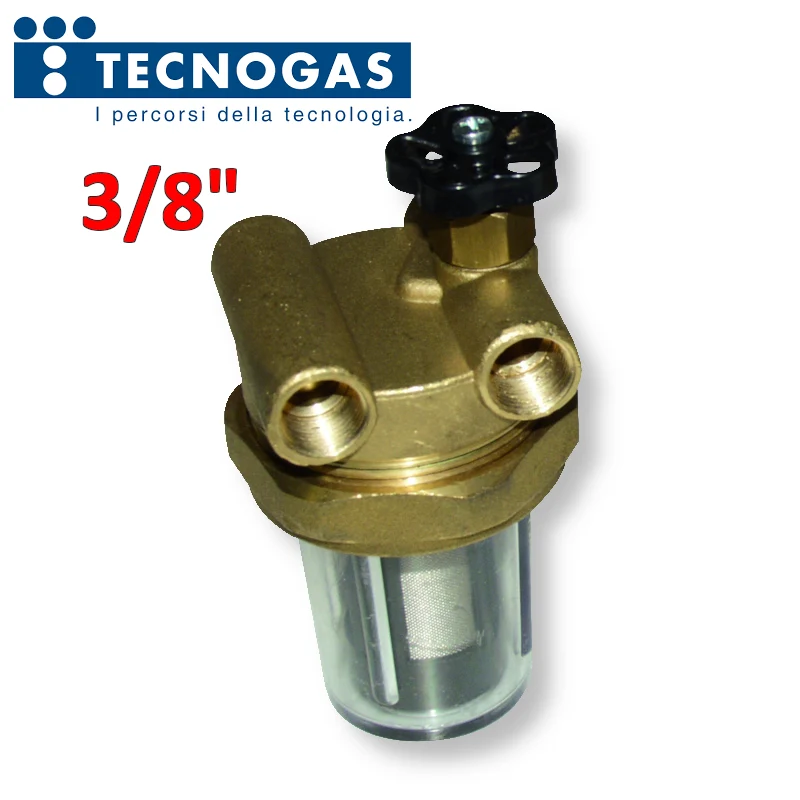 Filtre à gazole FF 3/8'' à 2 voies avec robinet et clapet anti-retour