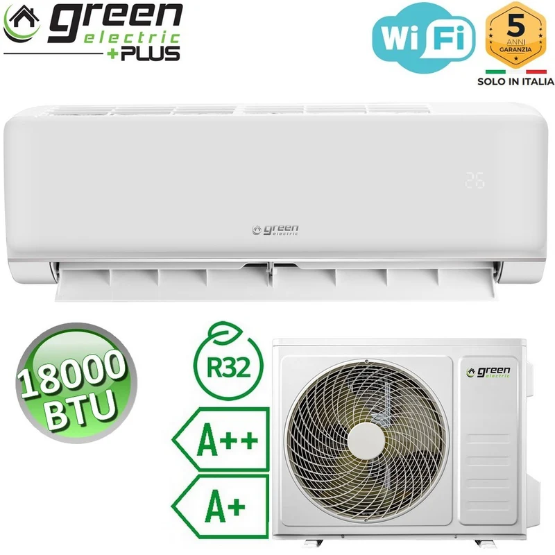 Climatiseur mono 5,0 kW 18 000 Btu WiFi R32 A++/A+ Green Electric PLUS
