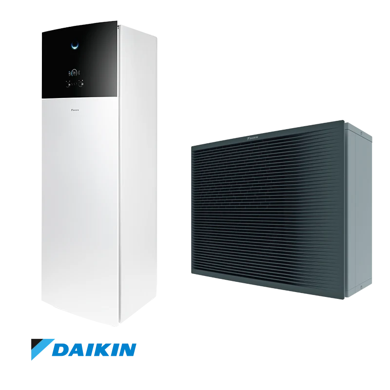 Pompe à chaleur air-eau haute température avec ballon ECS Daikin Altherma ETVX16S23E9W7 + EPRA18DW1 — 16 kW
