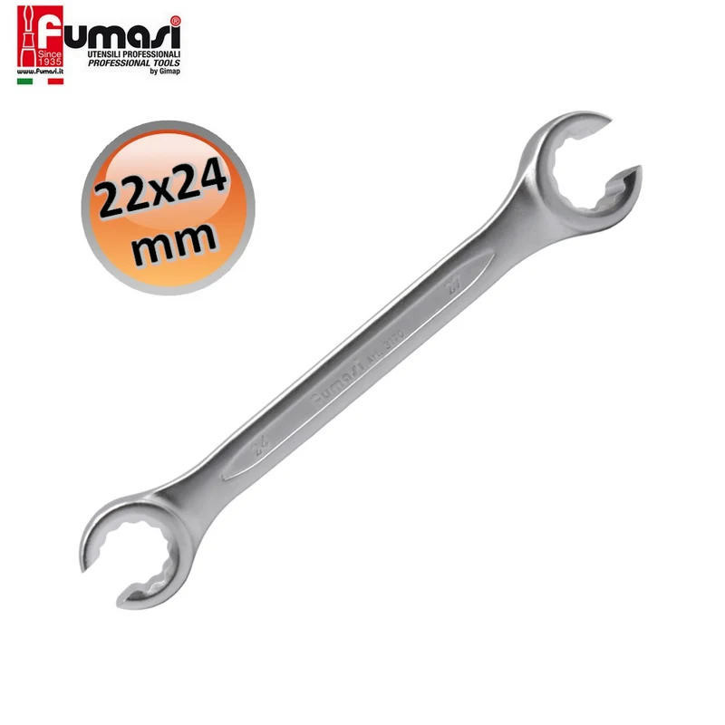 Clés plates Fumasi 22 et 24 mm pour raccords hydrauliques - chrome vanadium