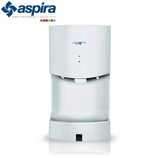 Sèche-mains électronique à air pulsé - SUPERKALI DRY A-VB Aspira blanc - avec bac de récupération