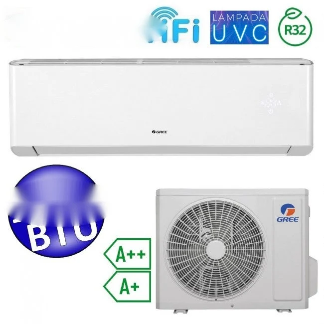 Climatisation mono split R32 AMBER PLUS WiFi Gree 18000 Btu A++/A+ Lampe de stérilisation UVC