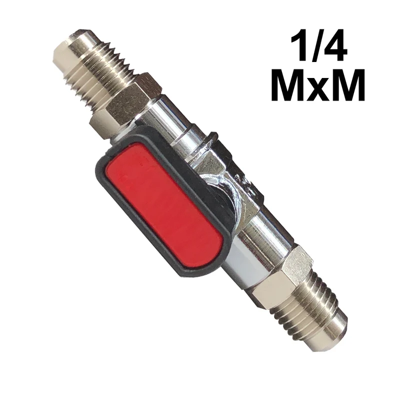 Robinet mâle-mâle SAE 1/4'' pour gaz réfrigérant à l'azote