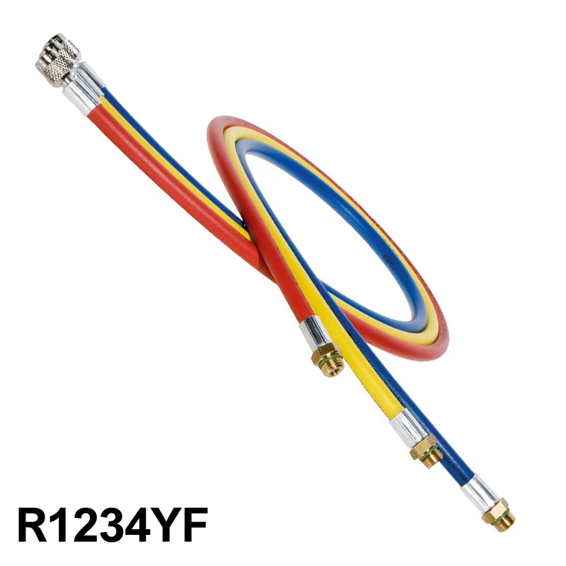 Jeu de 3 tuyaux de 200 cm pour gaz R1234YF - Raccord femelle SAE 1/4'' x M12x1,5 - Automobile