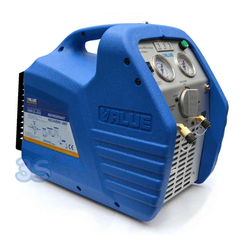 Mini-unité de récupération de gaz réfrigérant - 3/4 CV avec séparateur d'huile, également compatible avec le gaz R32