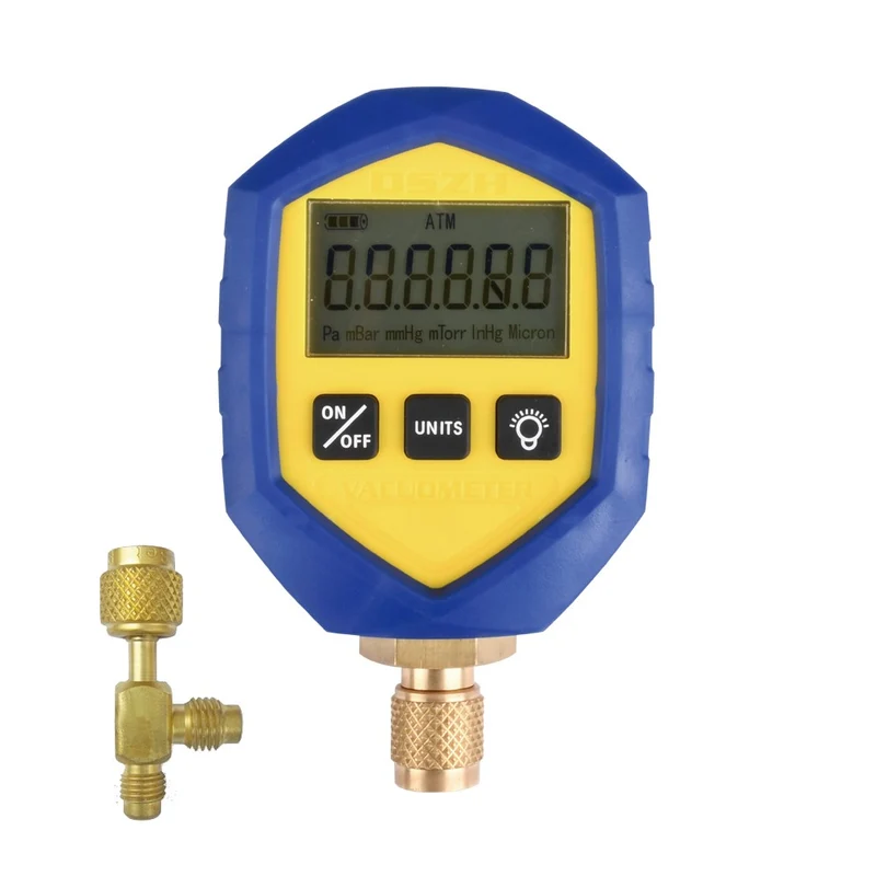 Manomètre numérique pour pompe à vide 1000 Pa ~ 0,01 Pa, avec raccord en T.