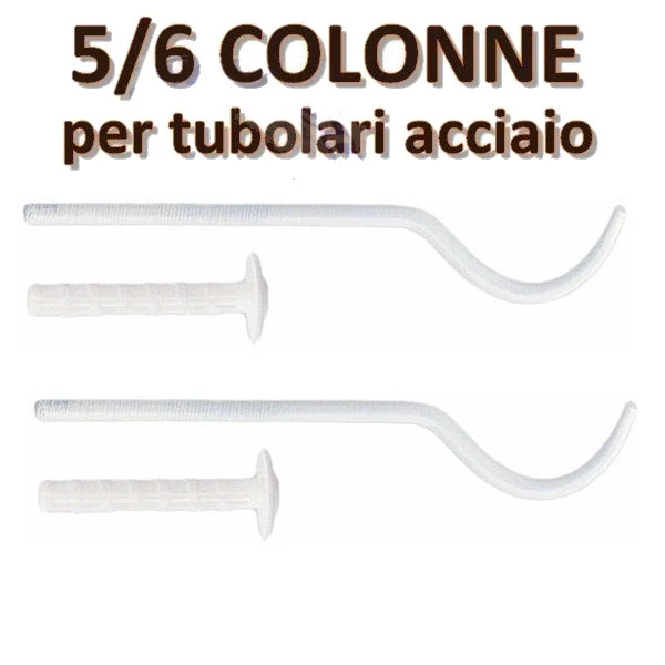 Paire de supports de fixation blancs pour radiateurs tubulaires à 5 ou 6 colonnes - D.60 L.270 mm