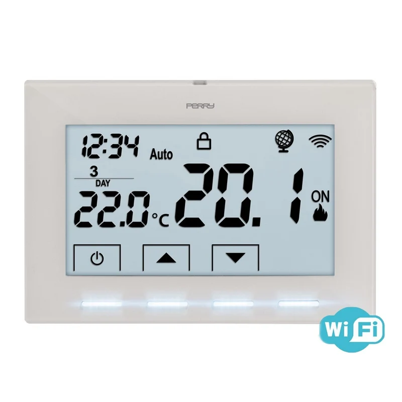 Perry 1TXCR029WIFI - Thermostat programmable Wi-Fi mural, couleur blanche