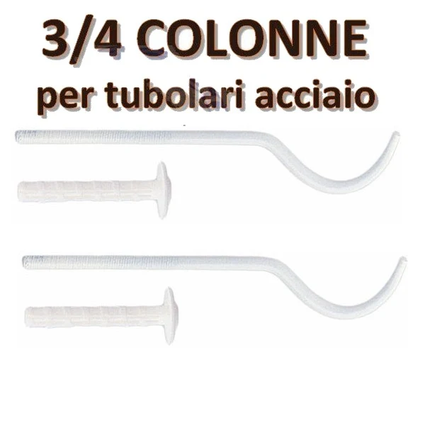 Paire de supports de fixation blancs pour radiateurs tubulaires à 3 ou 4 colonnes - D.60 L.220 mm