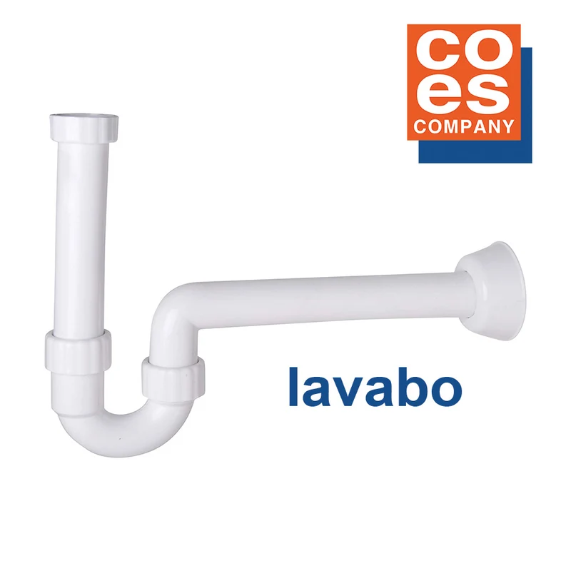 Siphon COES en plastique PP blanc pour évier, raccord 1-1/4 x 40 mm