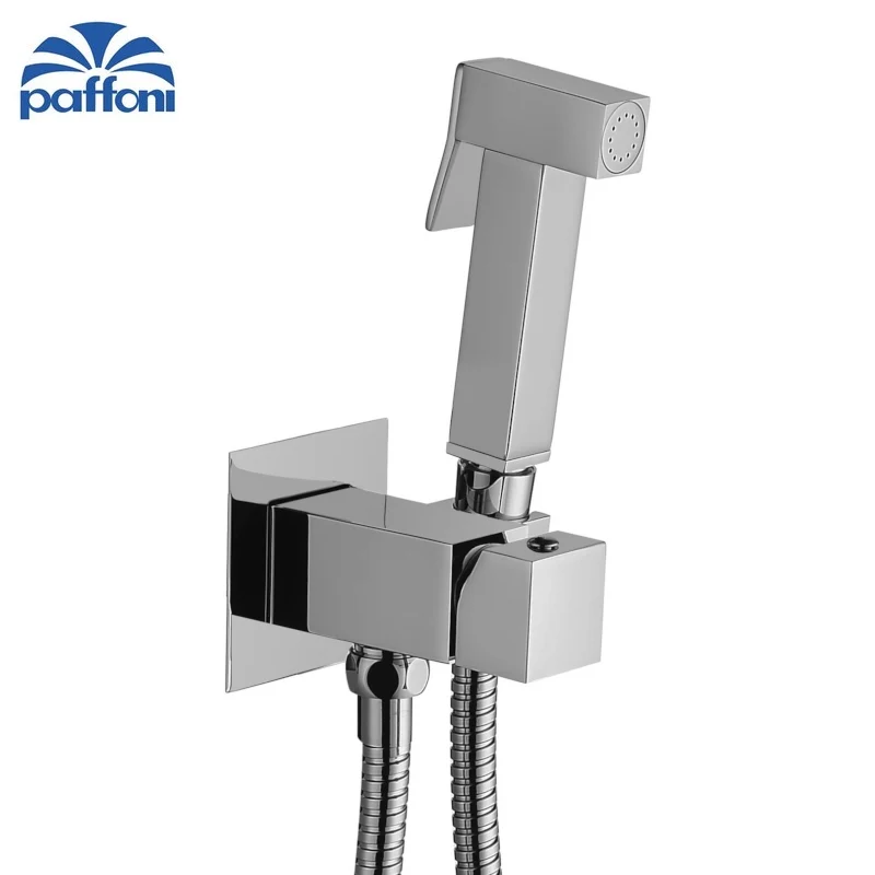 ENSEMBLE BIDET 3S TWEET SQUARE MIX AVEC DOUCHE ET MÉLANGEUR PAFFONI