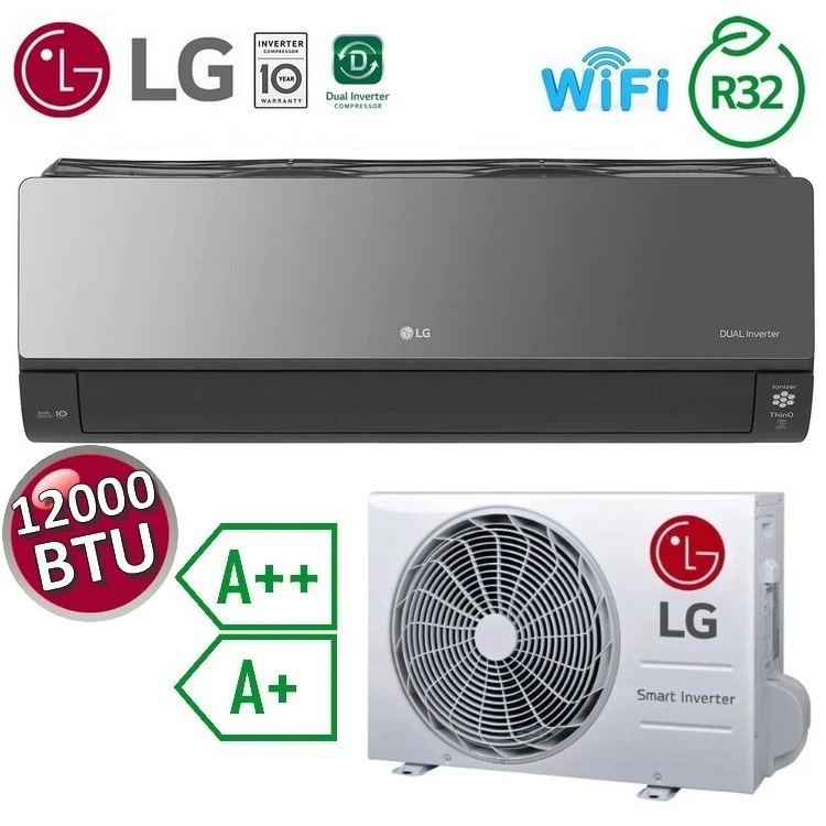 Climatiseur monosplit LG Artcool Mirror UVnano WiFi 12 000 BTU 3,5 kW A++ A+