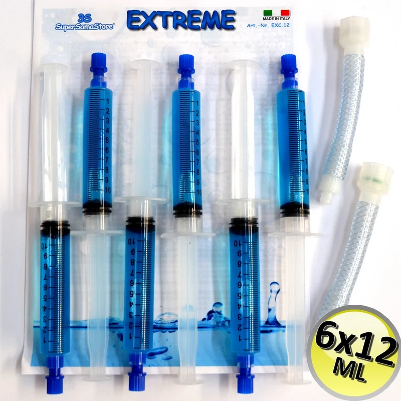 Bouchon anti-fuite auto-obturant extrême - 6 cartouches de 12 ml + adaptateurs pour tubes en plastique