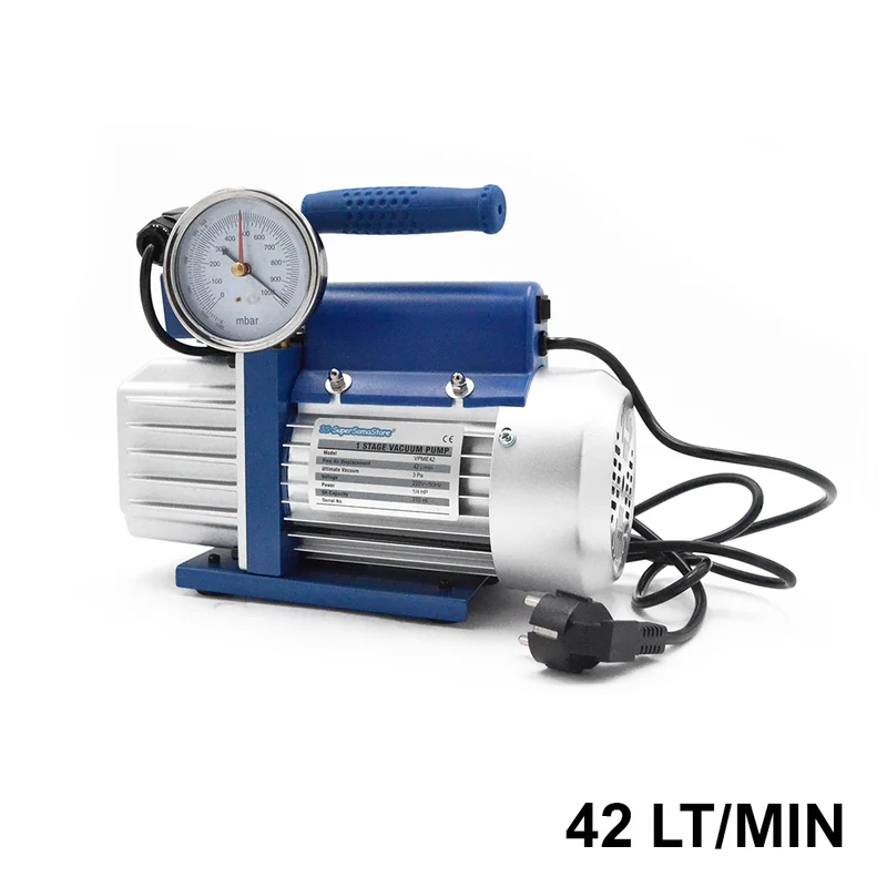 Pompe à vide monobloc 42 l/min, électrovanne et manomètre à vide