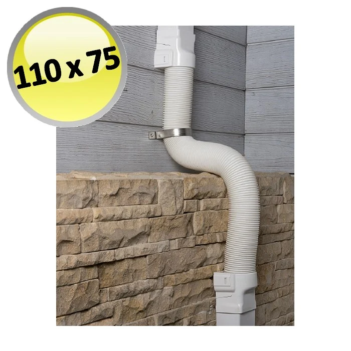 Kit flexible pour raccorder deux canaux à l'aide d'un tuyau de 1 m - 110 x 75