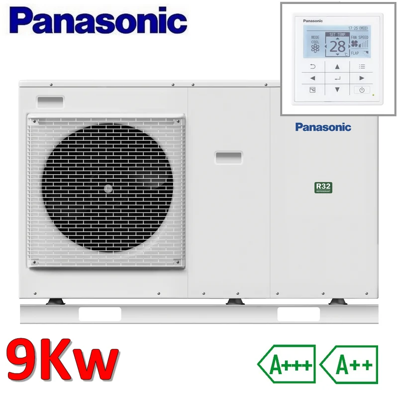 Pompe à chaleur monobloc Panasonic Aquarea 9,0 kW - R32 220 V chauffage et refroidissement - kit de démarrage et d'allumage inclus
