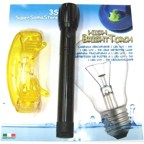 Lampe UV 3W avec lunettes pour la détection des fuites de réfrigérant