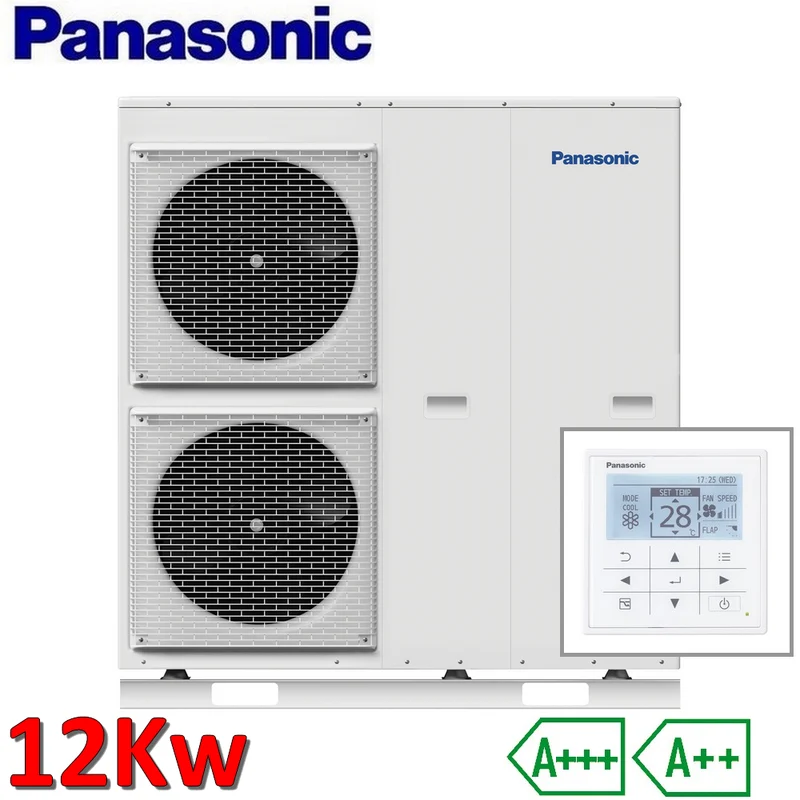 Pompe à chaleur monobloc Panasonic Aquarea 12 kW - 220 V pour chauffage et refroidissement - kit de démarrage et d'allumage inclus