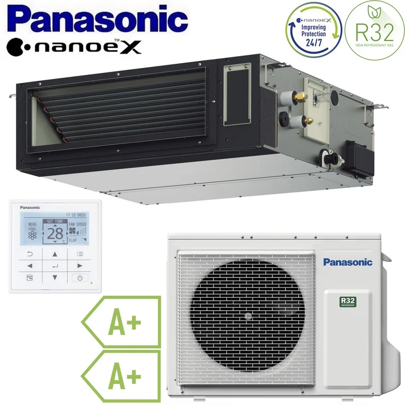 Climatiseur monobloc Panasonic 24 000 BTU 7,1 kW R32 A+ - nouvelle gamme flexible pour installation horizontale ou verticale