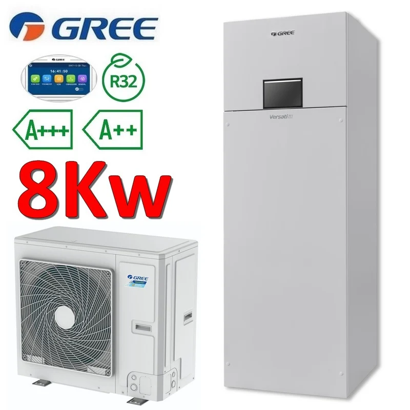 Pompe à chaleur air-eau tout-en-un Gree Versati III R32 8,0 kW monophasée