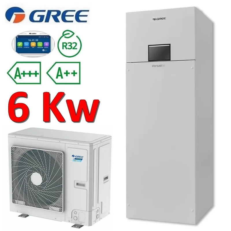 Pompe à chaleur air-eau tout-en-un Gree Versati III R32 6,0 kW monophasée