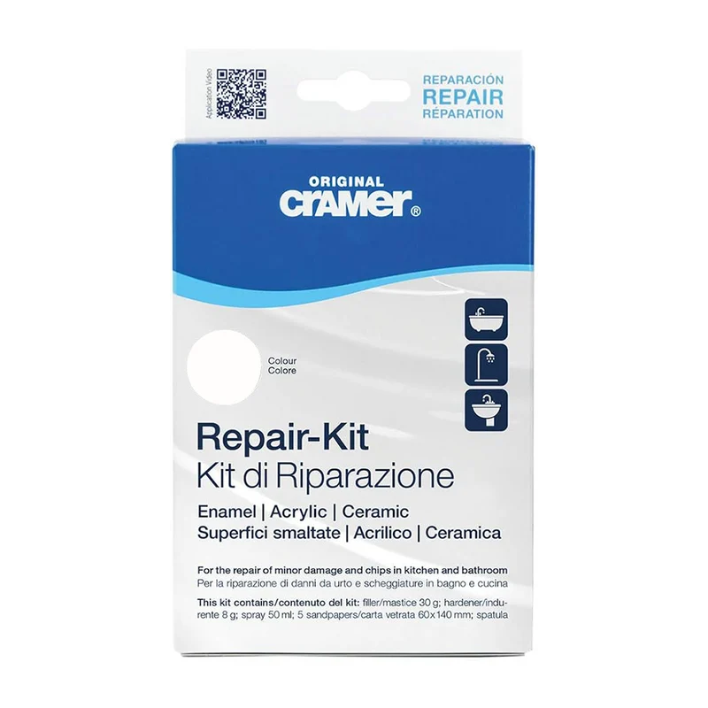 Cramer - Kit de réparation pour baignoire émaillée blanche en acrylique Ideal Standard