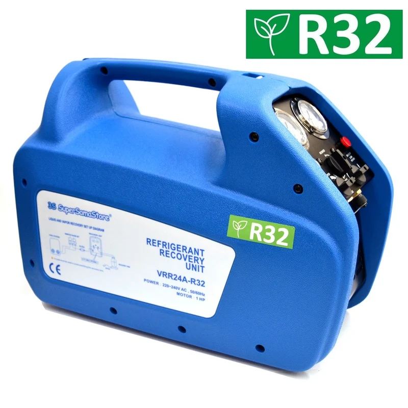 Unité de récupération de gaz réfrigérant - 1 CV, également compatible avec les gaz R32 et R1234YF.