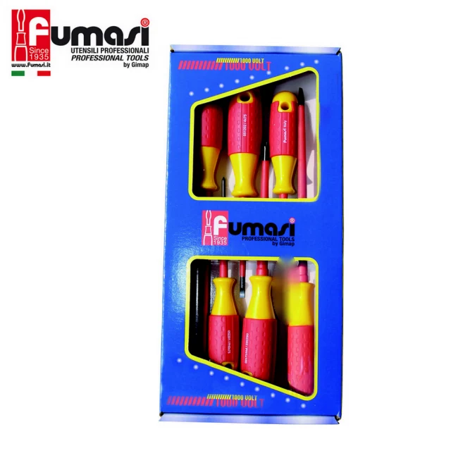 Jeu de 6 tournevis Fumasi, vis à tête Phillips® et plate, jeu de tournevis isolés 1000 V IEC 60900
