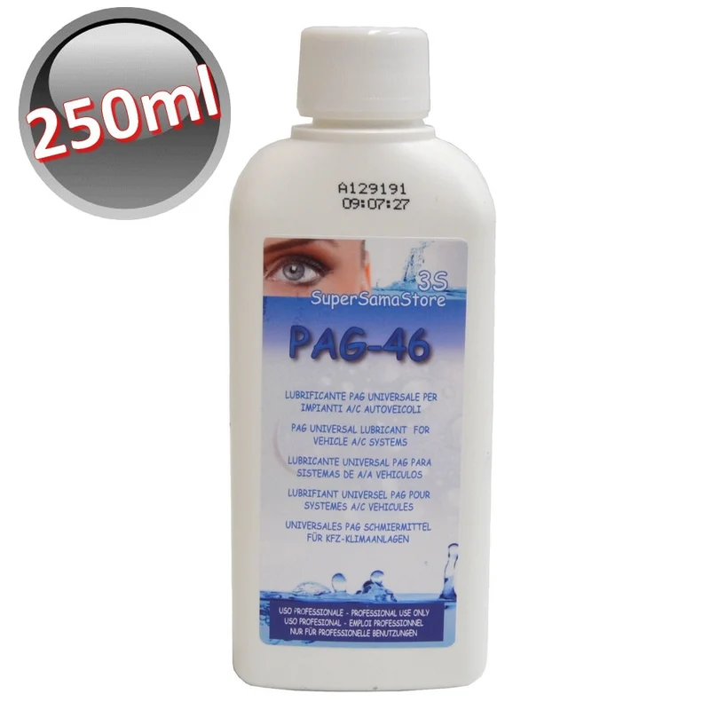 Huile lubrifiante PAG 46 pour compresseurs R134A et R404A - Bouteille de 250 ml