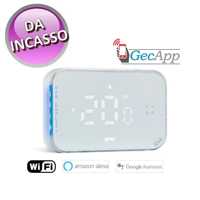 Thermostat d'ambiance encastré DALì GECA - WiFi Blanc 230 V - avec surveillance de la qualité de l'air