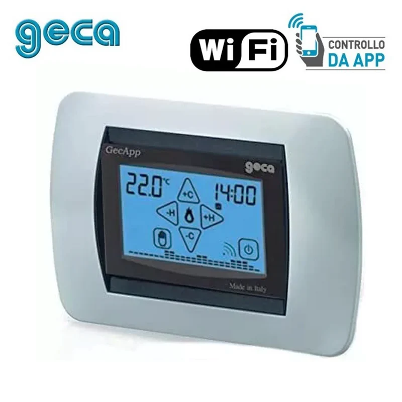 Chronothermostat intégré, écran tactile argenté Wi-Fi ADSL, application GecApp Crono verte