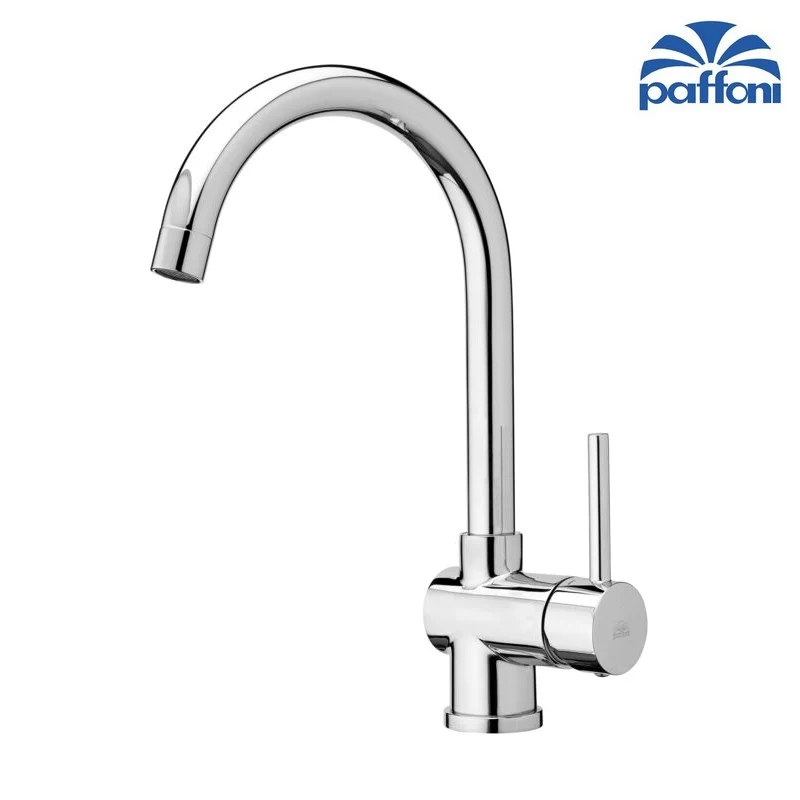 Mitigeur d'évier de cuisine Paffoni Stick SK180CR avec bec pivotant