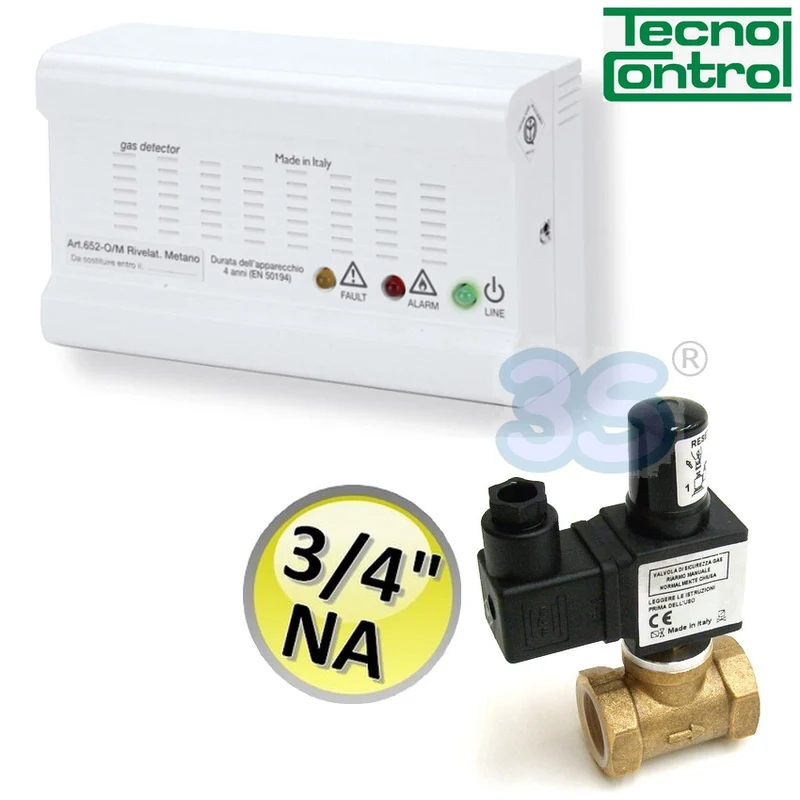 Kit de détection de fuites de méthane SE230KM + électrovanne 3/4" NA - Tecnocontrol