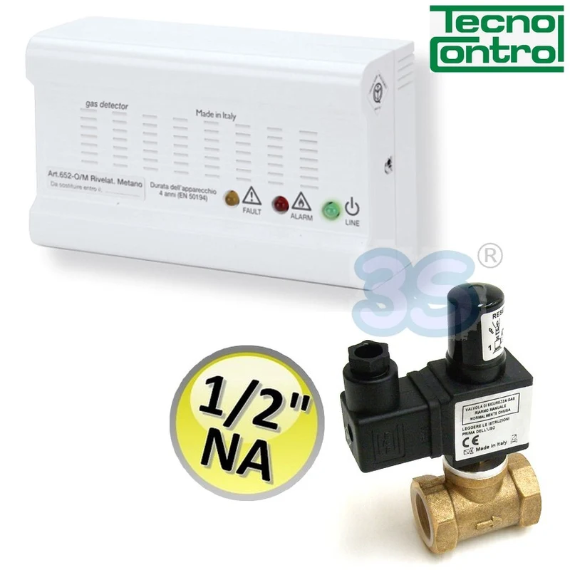 Kit de détection de fuites de méthane SE230KM + électrovanne 1/2" NA - Tecnocontrol