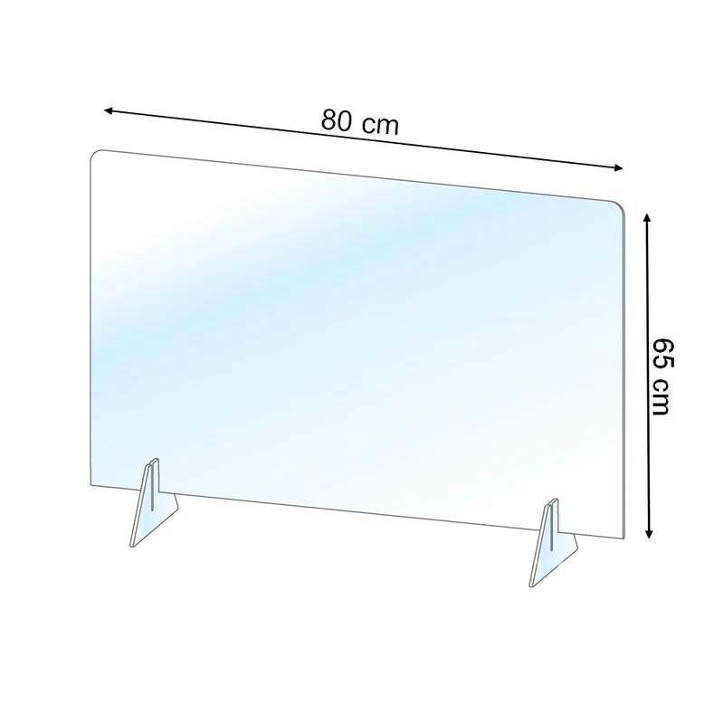 Barrière de protection anti-contagion 80x65 cm pour surfaces planes