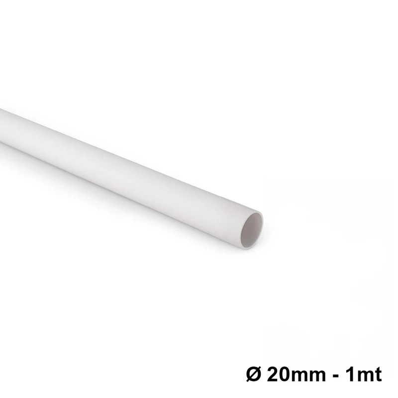 Tuyau rigide Ø 20 mm en PVC blanc RAL 9010 pour évacuation des condensats - Longueur 1 m