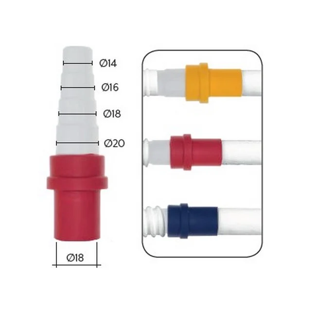Raccord adaptateur pour tuyau rigide Ø 18 mm avec passage flexible pour évacuation des condensats
