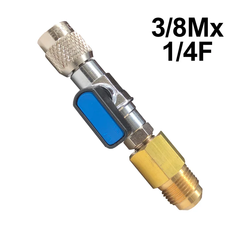 Vanne à bille 3/8'' M x 1/4'' F SAE pour gaz réfrigérant
