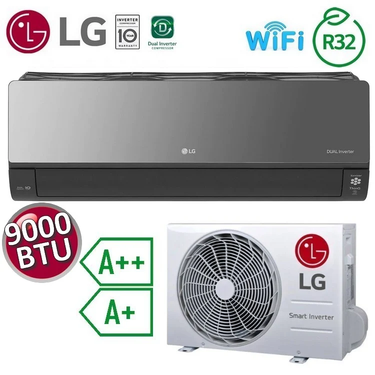 Climatiseur monosplit LG Artcool Mirror UVnano WiFi 9000 BTU 2,5 kW A++ A+
