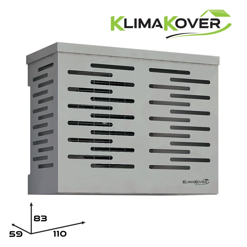 Cache-climatiseur design K-110S 110x83x59 cm argent en aluminium pour unités extérieures