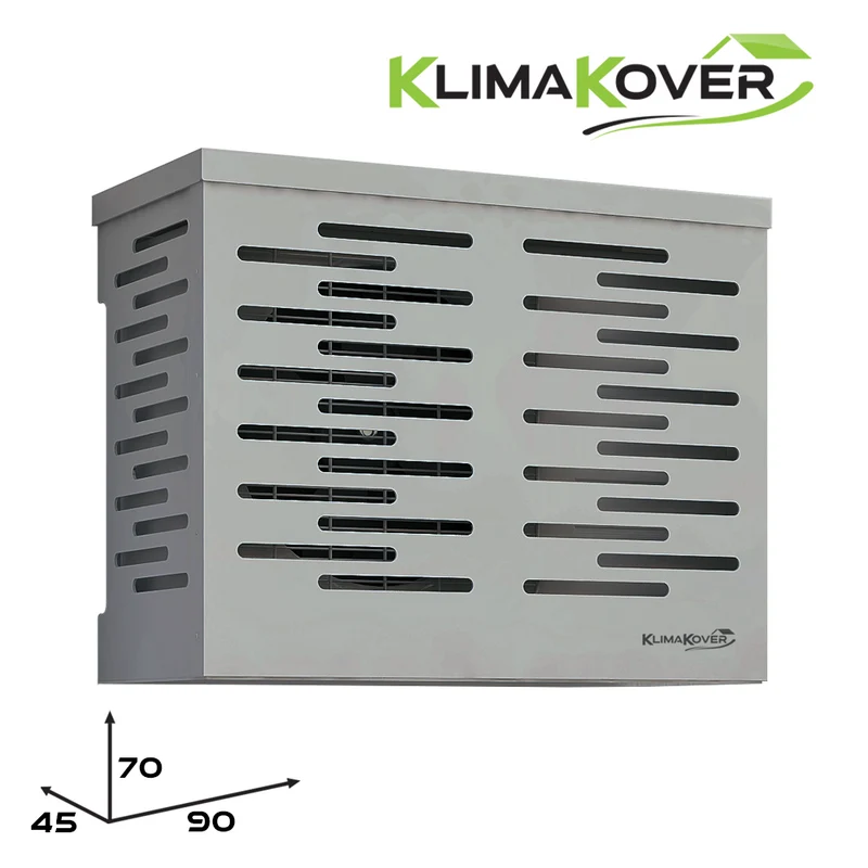 Cache-climatiseur design K-900S 90x70x45 cm argent en aluminium pour unités extérieures