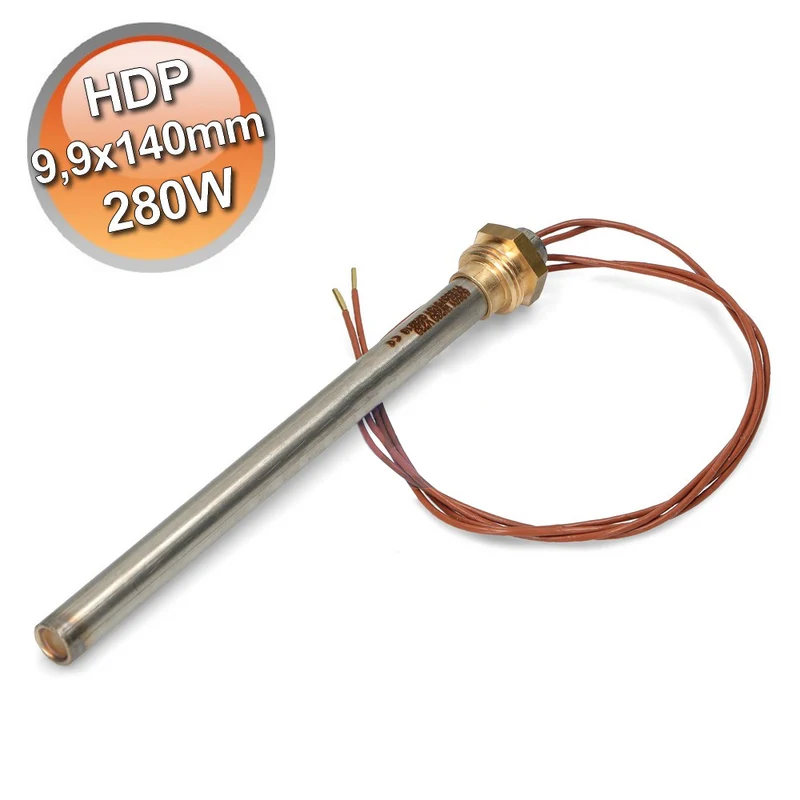 Bougie d'allumage pour poêle à granulés, 9,9 x 140 mm, résistance de 280 W